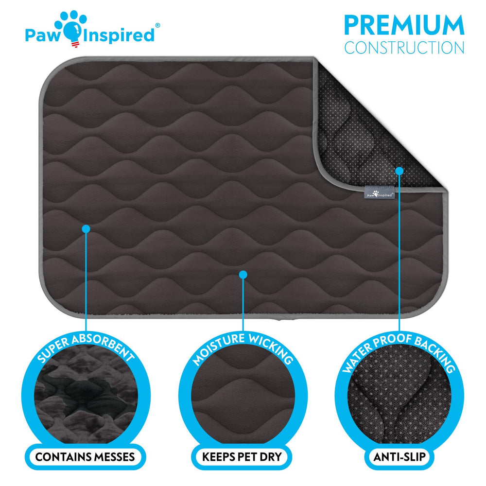 Paw Inspired crate mat gray machine-wash ready for easy cleaning