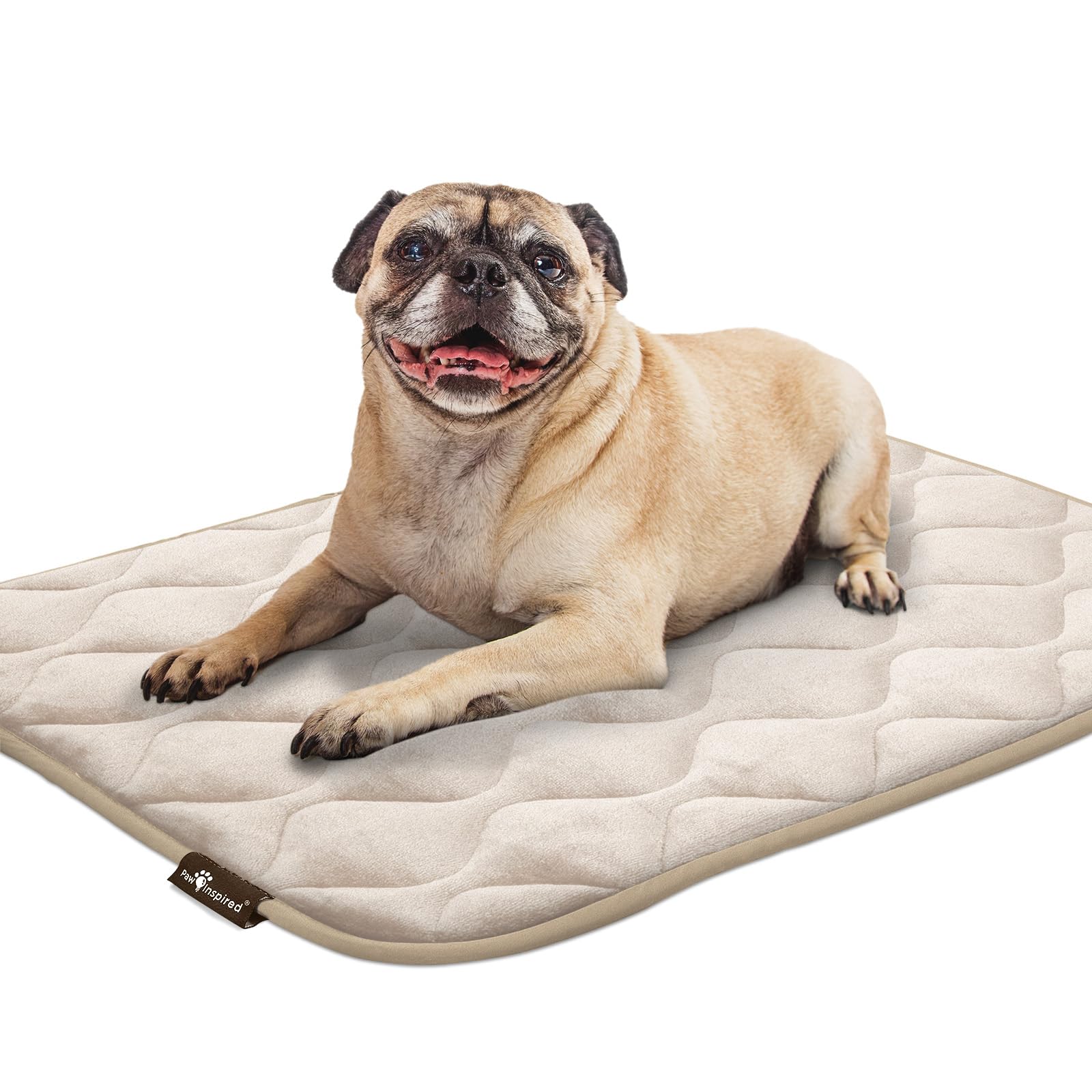 Paw Inspired crate mat machine-washable for easy cleanup after adventures.