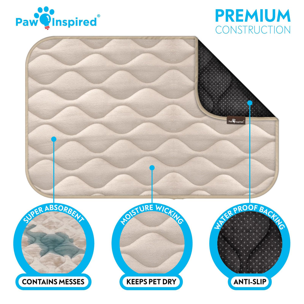 Paw Inspired crate mat multi-layer design helps control odors and stay dry.