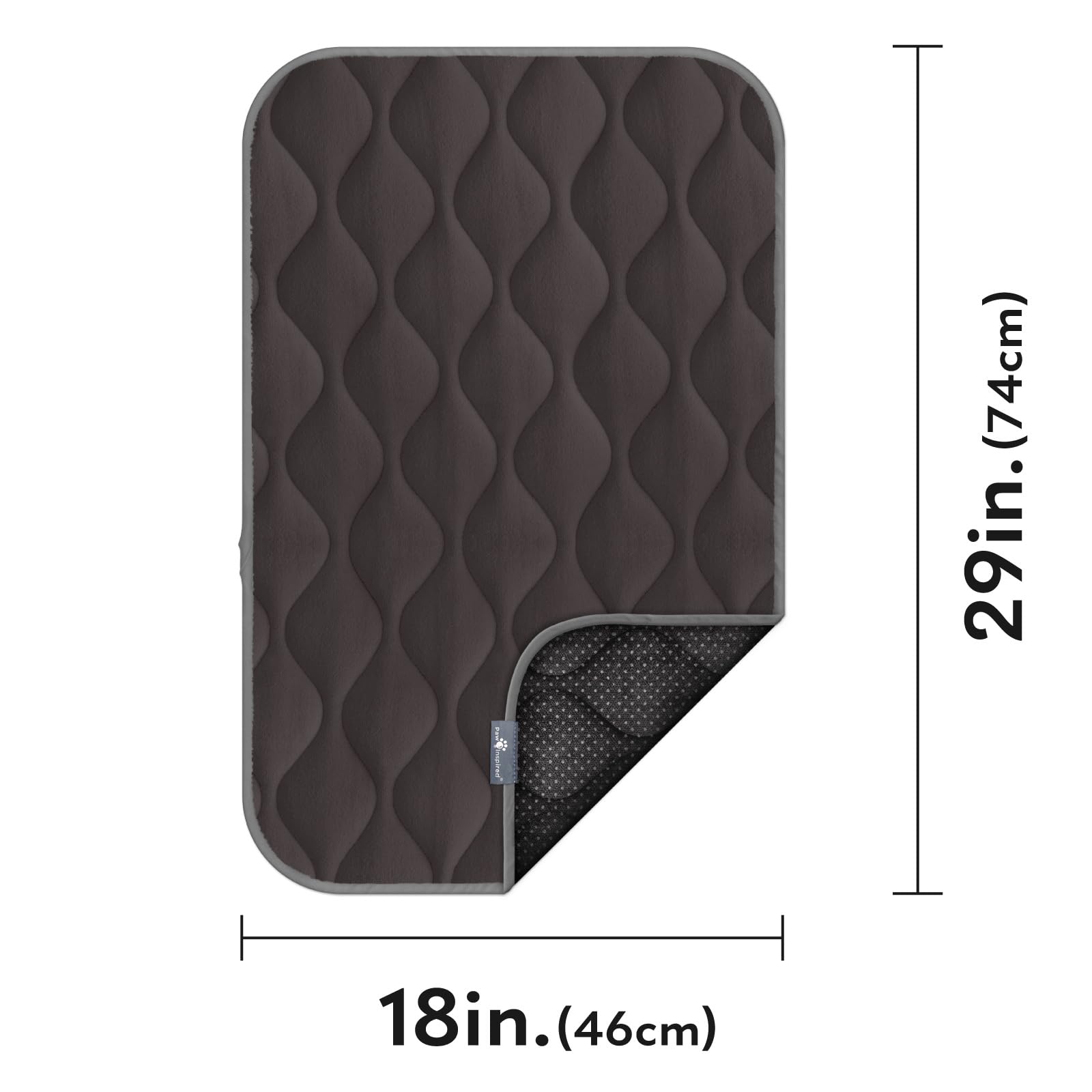 Paw Inspired crate mat gray close-up fabric shows soft, dog-friendly padding