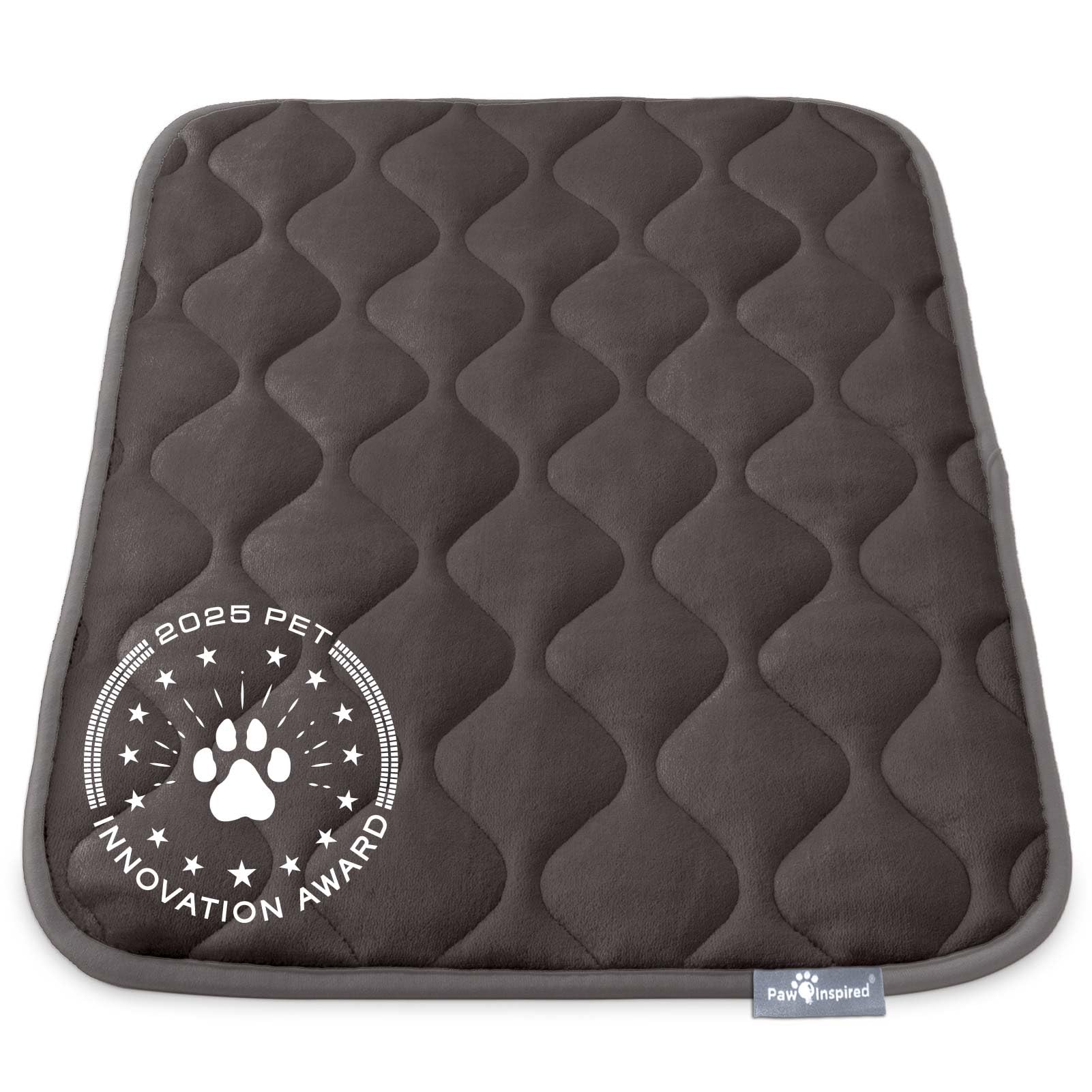 Paw Inspired crate mat gray top view highlights plush comfort for crate time