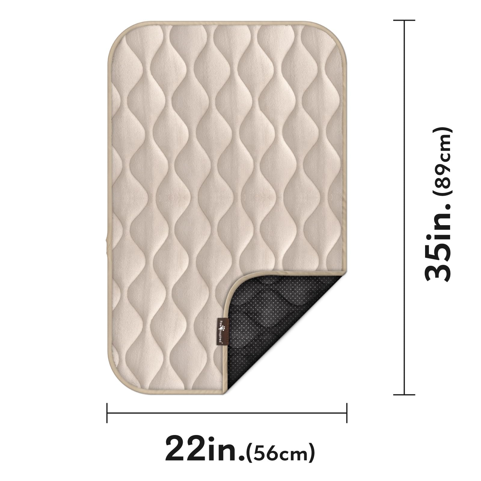 Paw Inspired leakproof-back crate mat keeps moisture off floors.