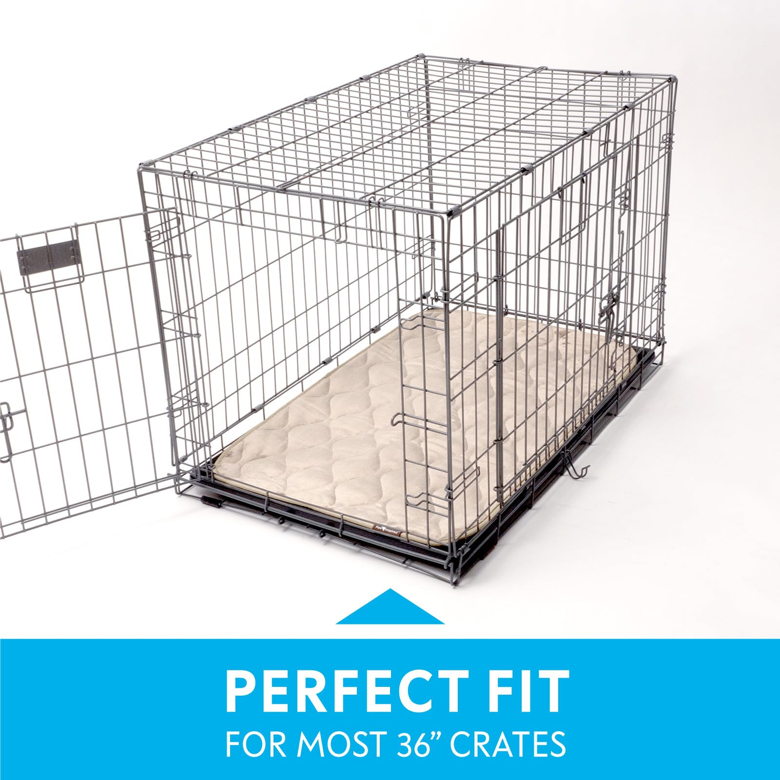 Paw Inspired multi-layer-design crate mat absorbs moisture and controls odors.