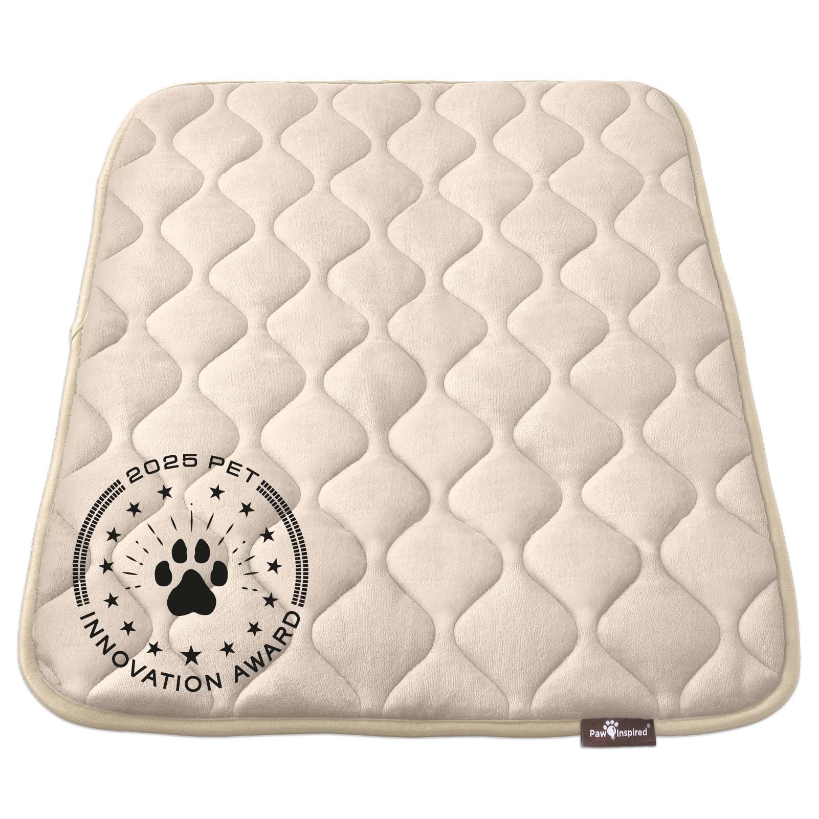 Paw Inspired plush crate mat with soft top layer for cozy kenneling.