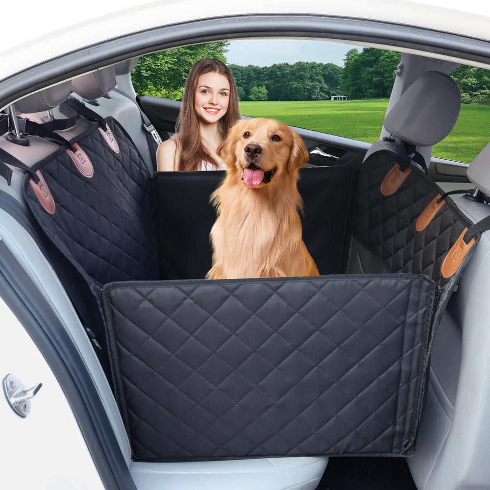 Paw Jamboree large dog car seat cover with back seat hammock for secure resting during trips