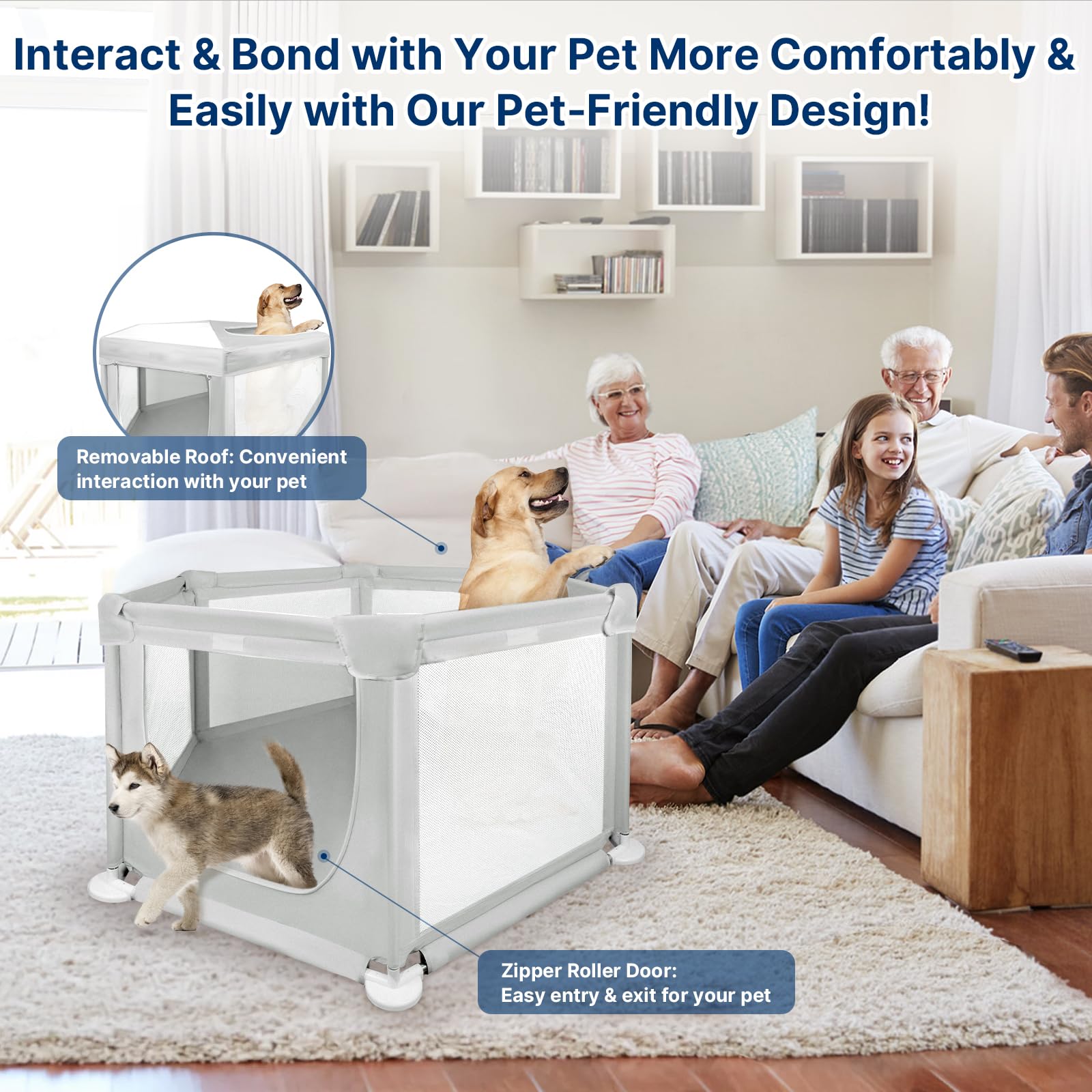 Paw Libero playpen dual doors provide convenient access