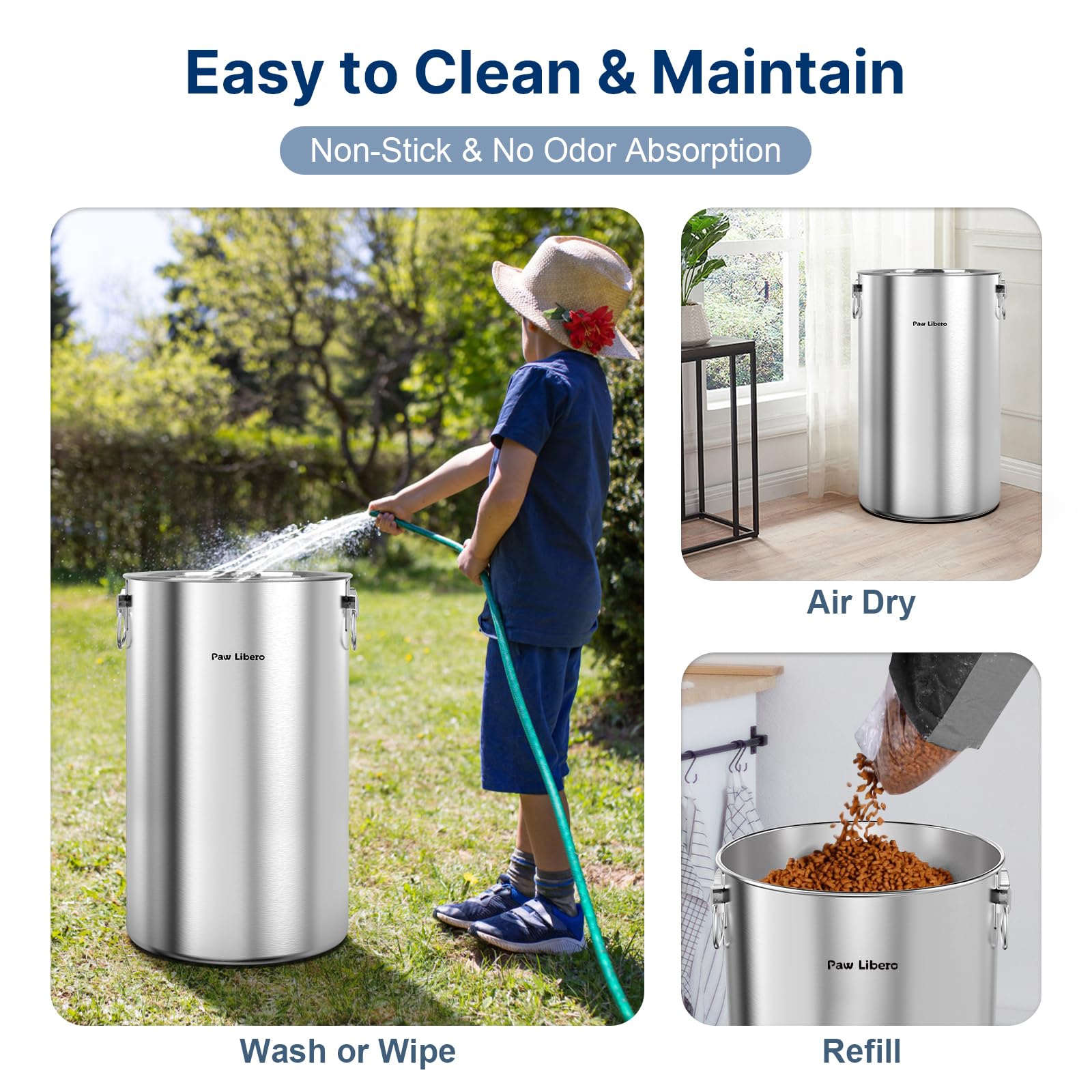 Paw Libero easy to clean with non-porous steel surface