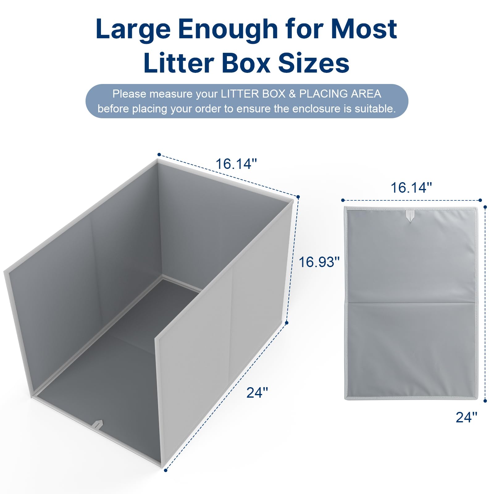 Paw Libero foldable litter box enclosure open-top view shows easy litter pan insertion.