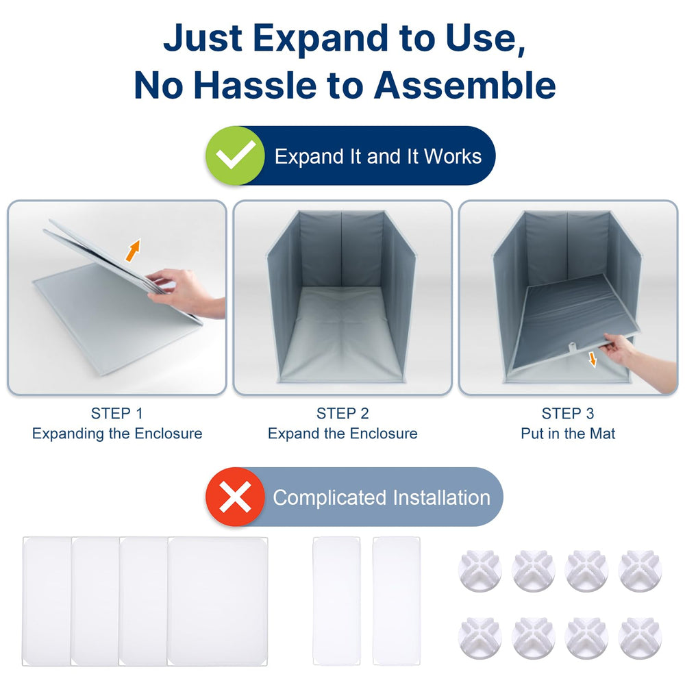 Paw Libero foldable litter box enclosure side wall demonstrates high-walled shield for containment.