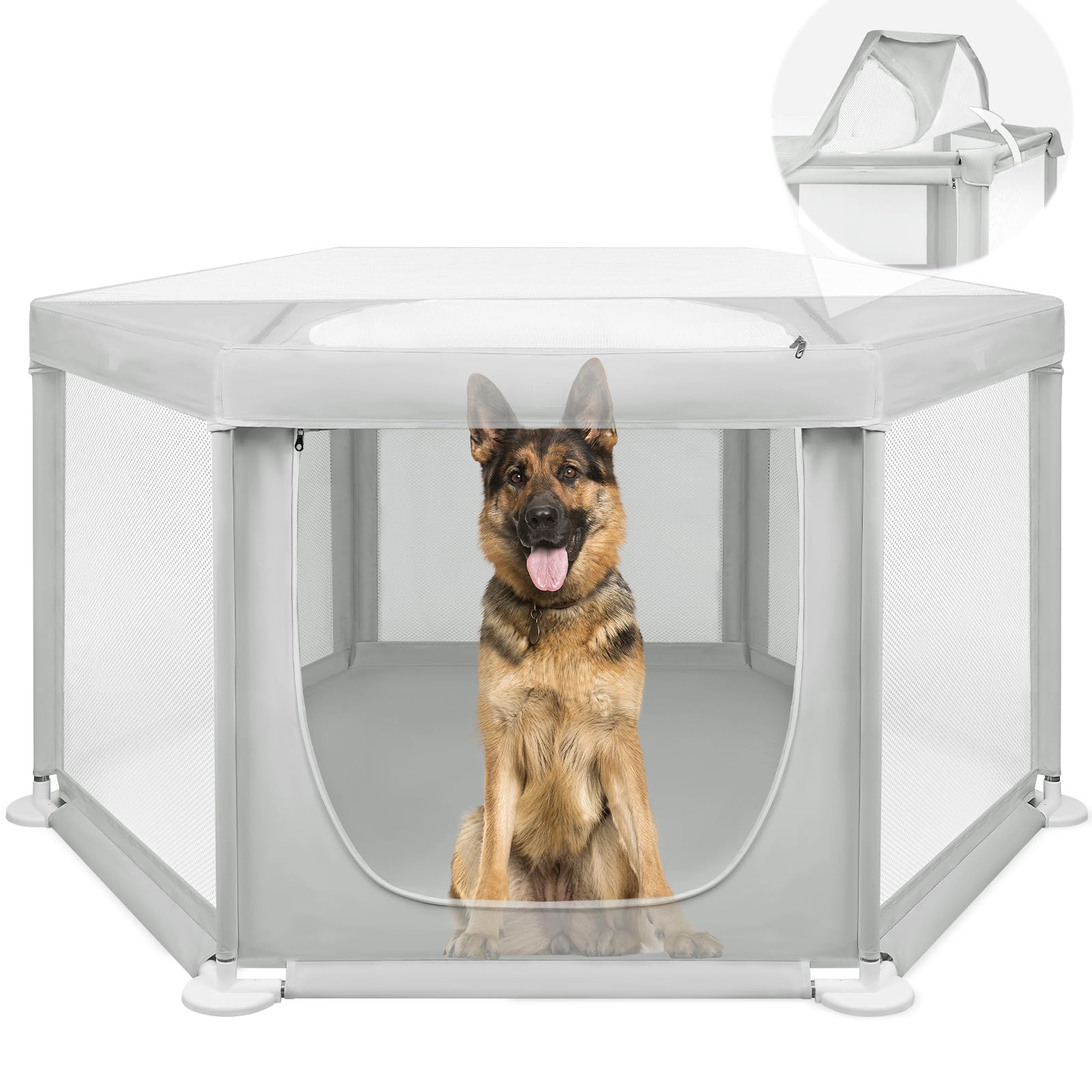Paw Libero indoor hexagon playpen with spacious layout for larger pets