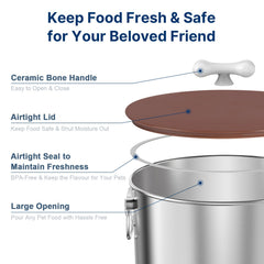 Paw Libero large-capacity-35lbs stores bulk dry food to save trips.