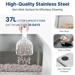 Paw Libero XL 12in high walls prevent litter scatter in multi-cat homes