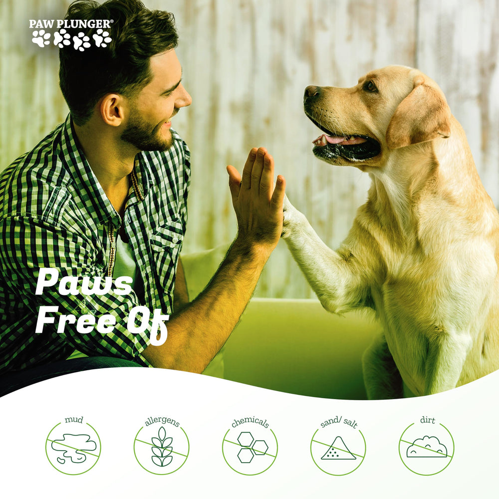 Paw Plunger dirt-removal mud-paws alt text highlights effective cleaning for outdoor debris.
