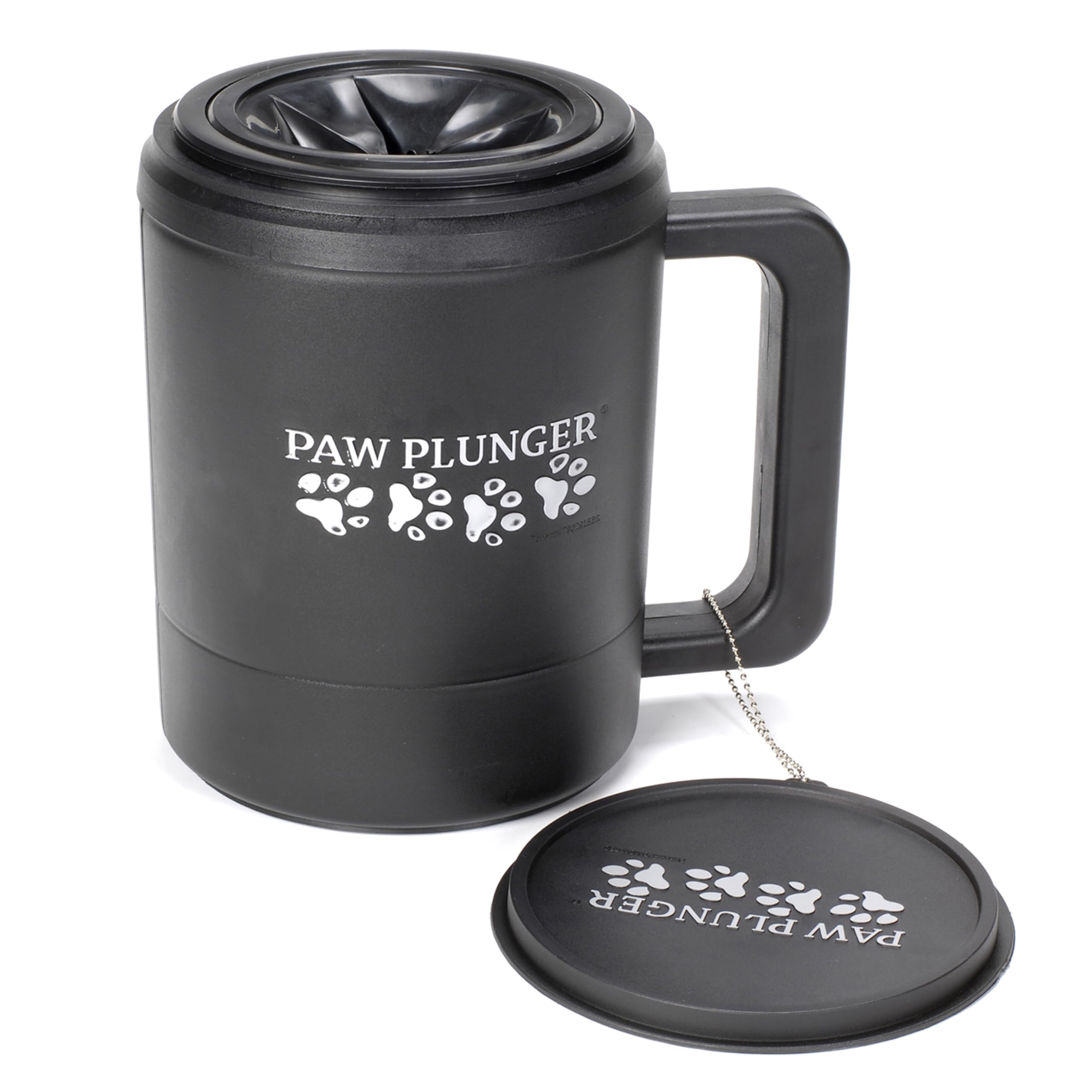 Paw Plunger portable paw washer on the go cleans muddy paws after outdoor adventures.