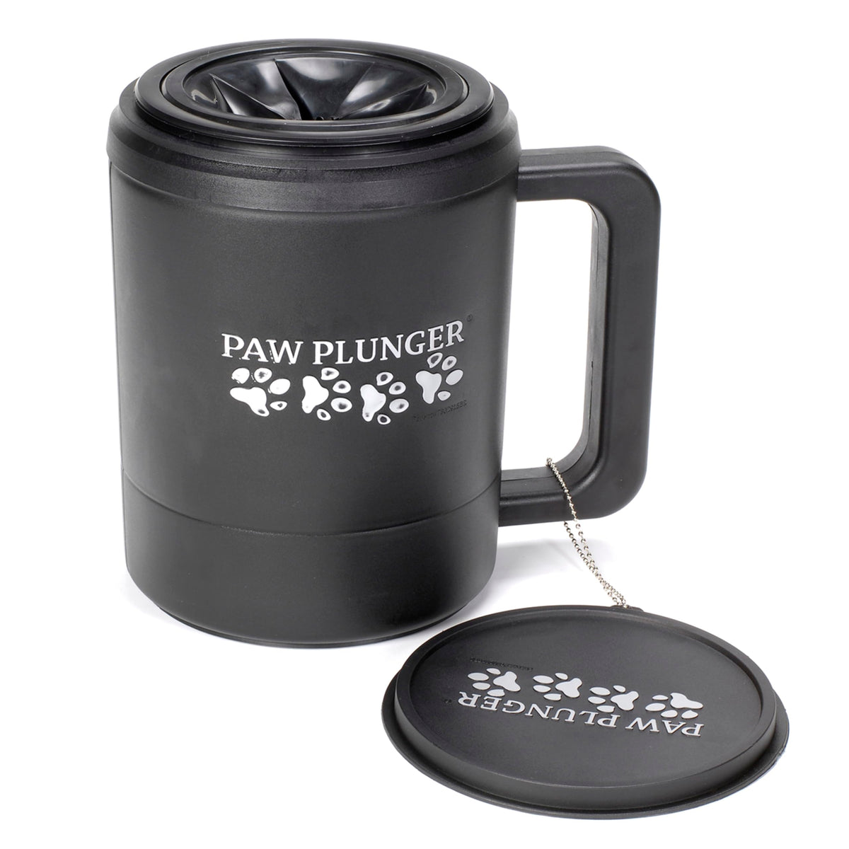 Paw Plunger portable paw washer on the go cleans muddy paws after outdoor adventures.