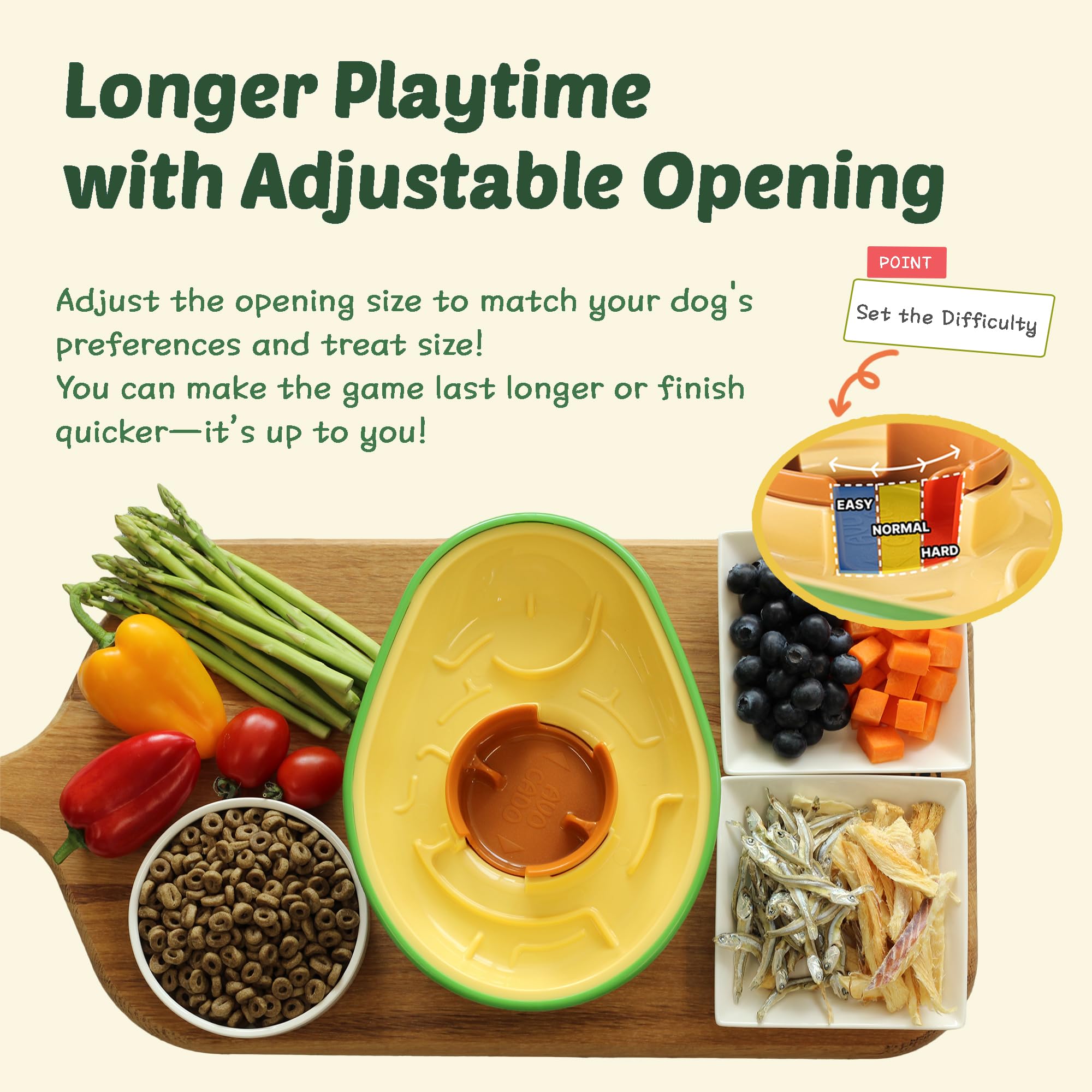 PAW QUEST Avocado non-spill toy built with no adhesives for safe play