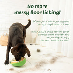 PAW QUEST Avocado non-spill wobble toy in action with rolling motion for engagement