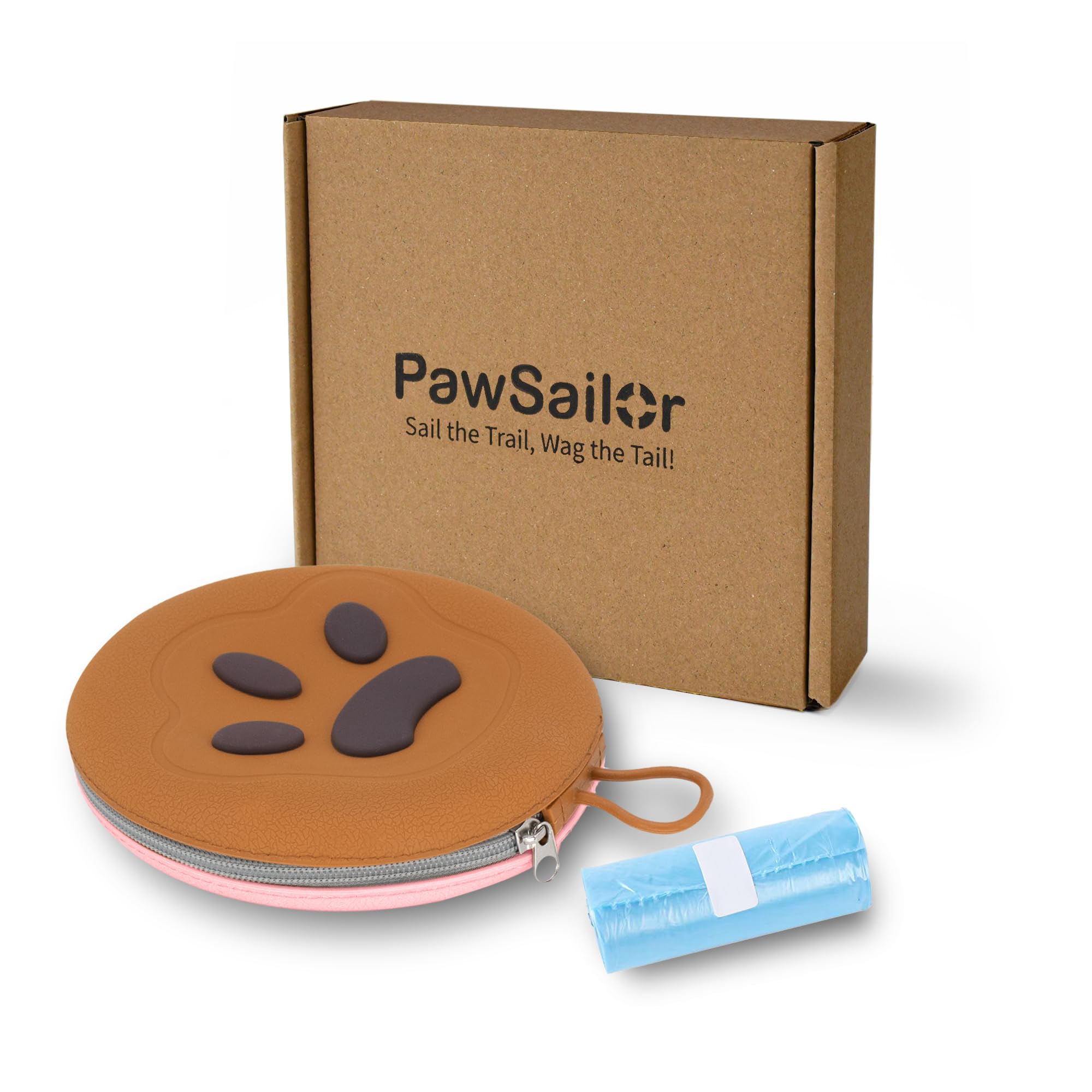 PawSailor collapsible bowls food compartment in use for on-the-go feeding