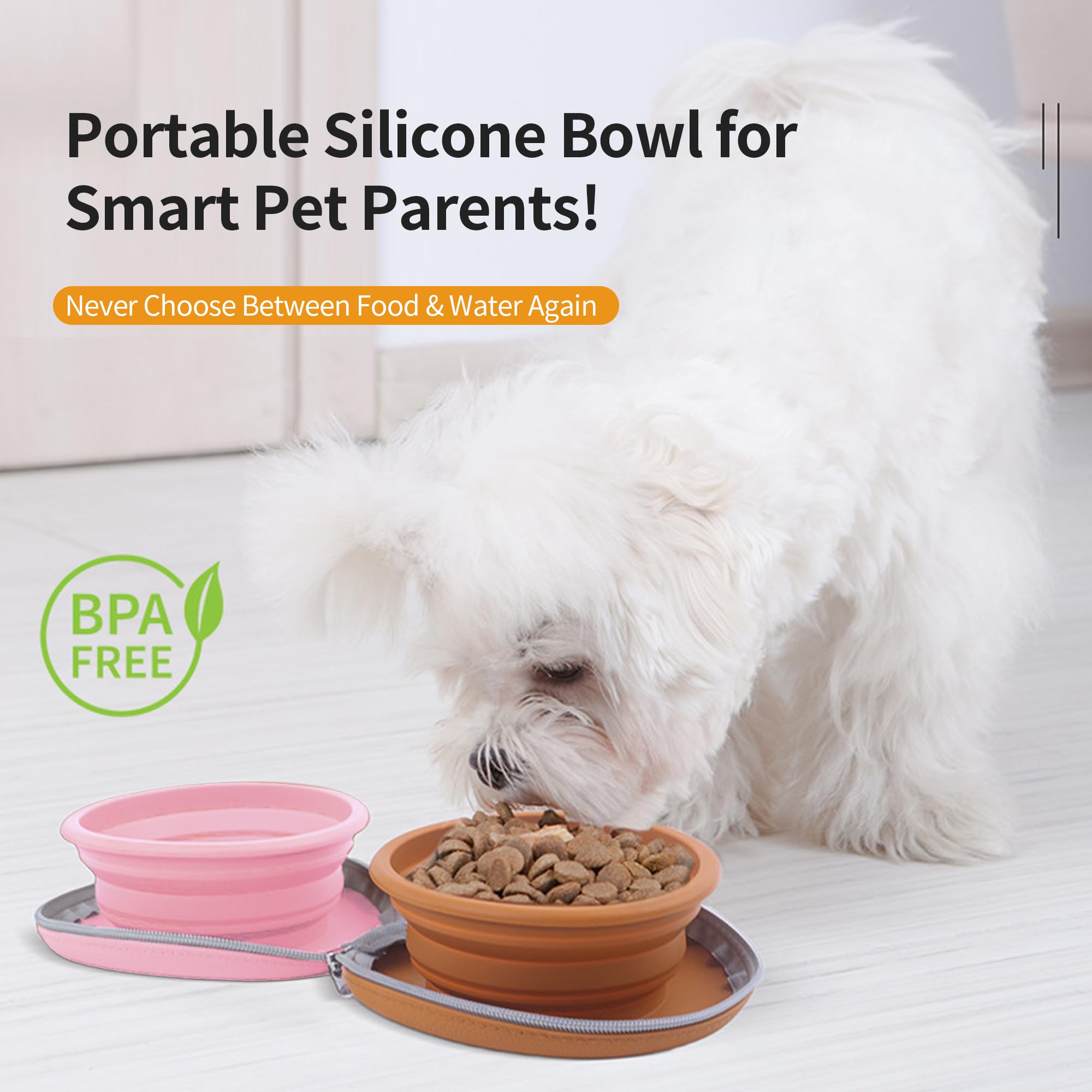 PawSailor collapsible bowls on surface showing slip-resistant base stability