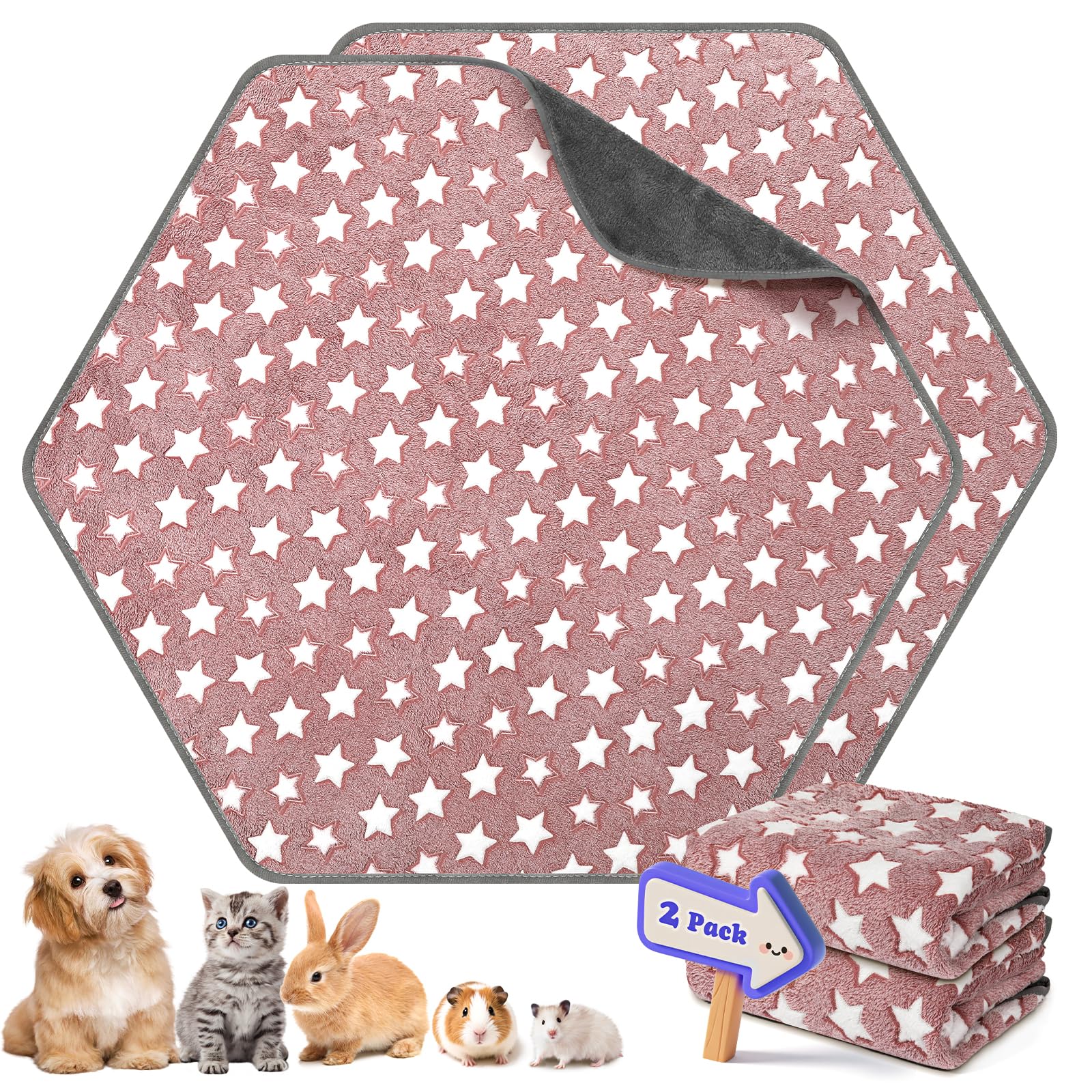 Pawaboo 2-pack 43in playpen pad pack shot highlights cozy, washable comfort for small pets.
