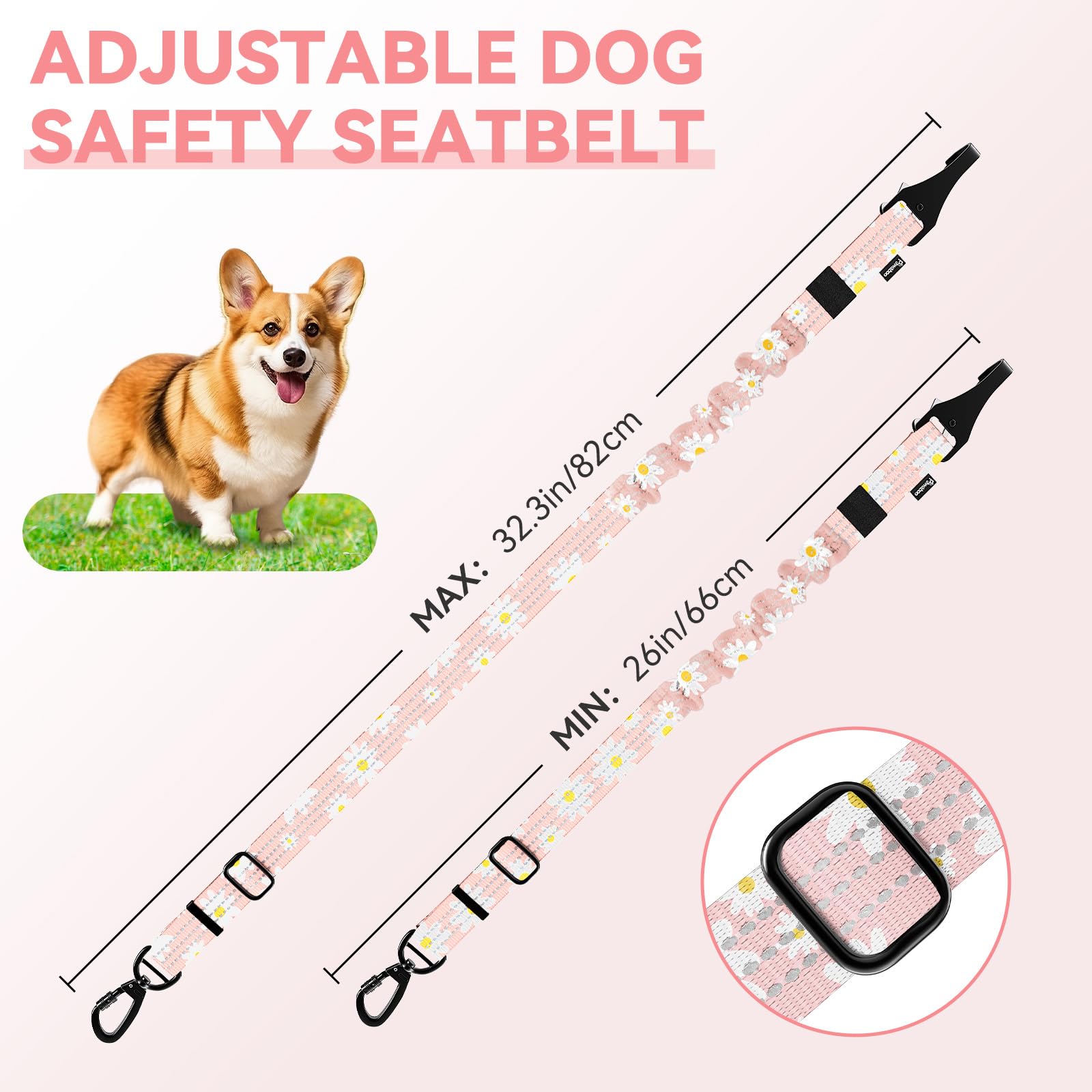 Pawaboo 2pack dog seatbelts for multiple vehicles or pets