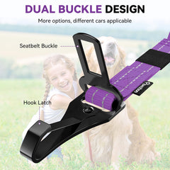 Pawaboo 360-degree buckle rotation reduces leash tangles while driving.