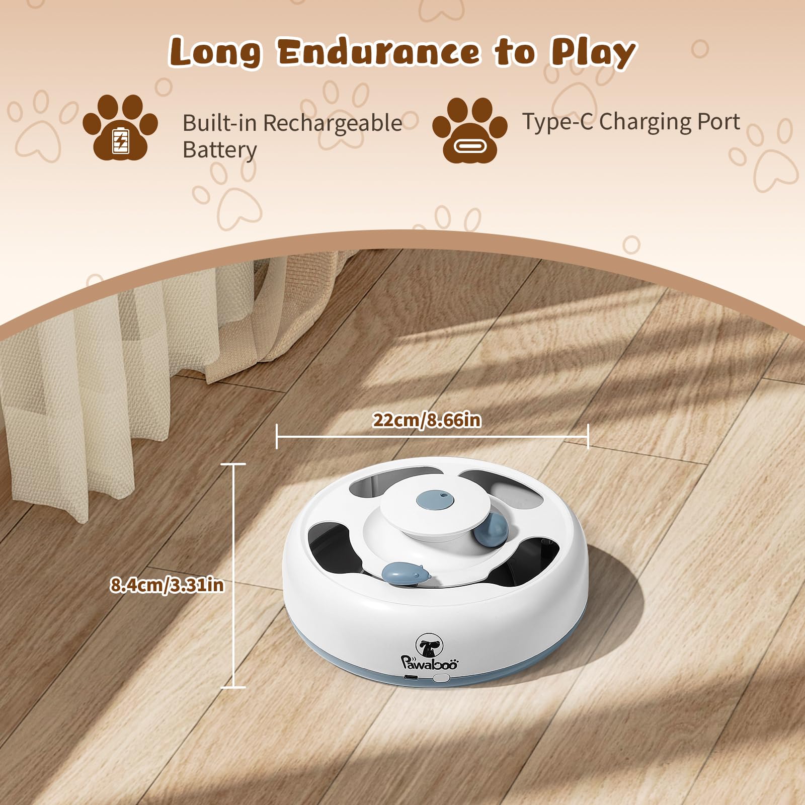 Pawaboo 3-in-1 toy: butterfly teaser captures curious feline attention