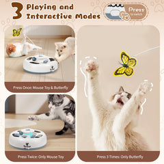 Pawaboo 3-in-1 toy: hide and seek mouse appearance stimulates hunting instincts