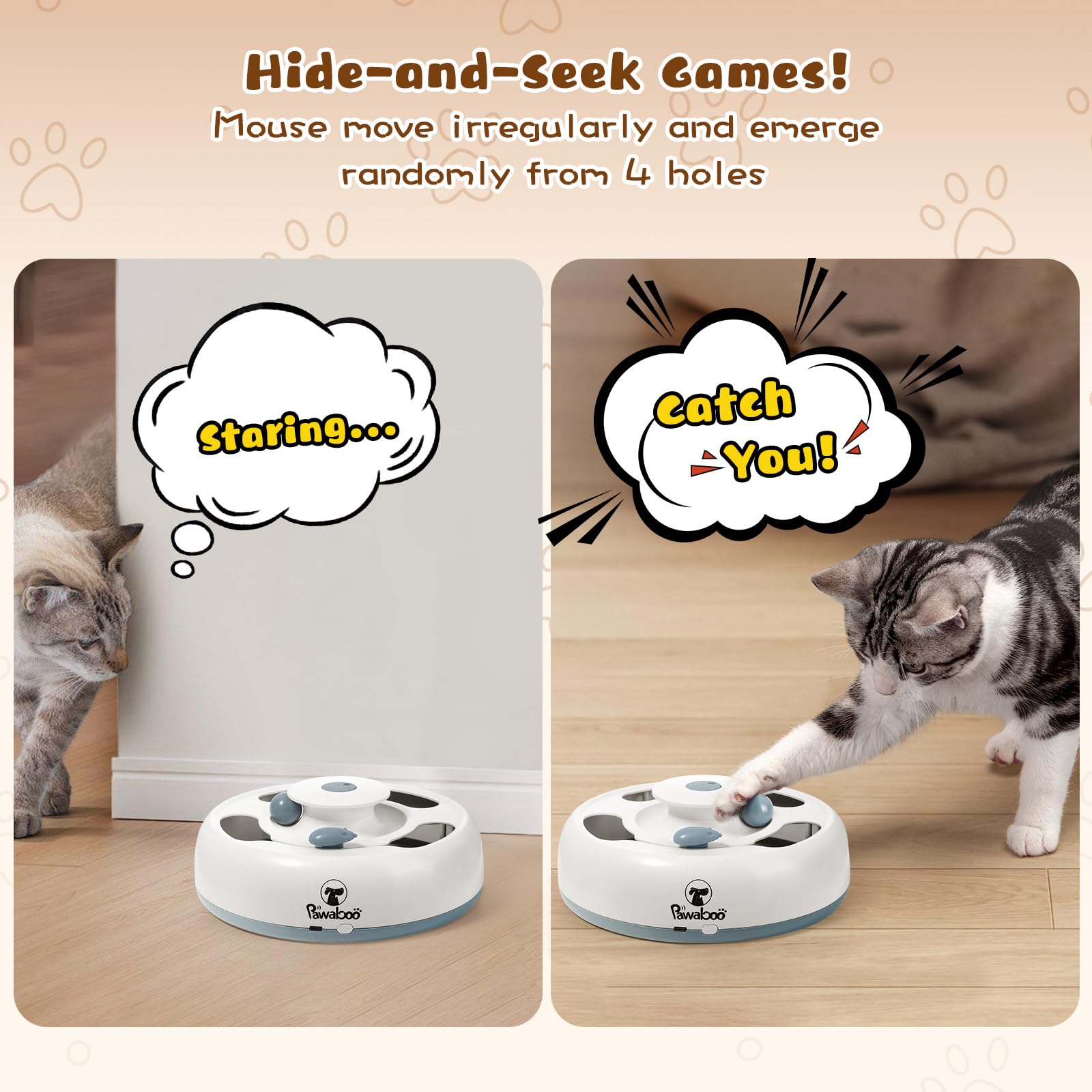 Pawaboo 3-in-1 toy: durable PP material shell protects paws during play