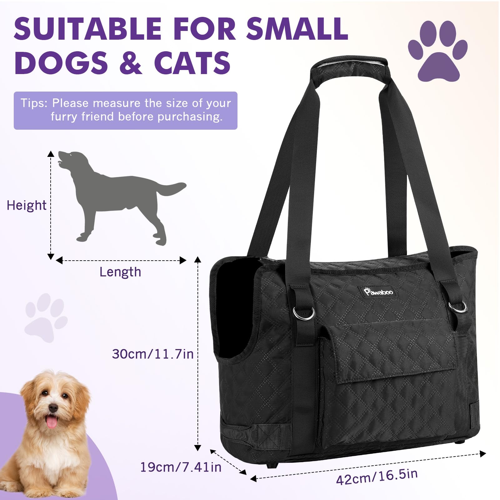 Pawaboo airline-approved travel bag keeps small pets secure during trips.