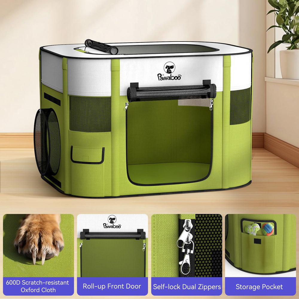 Pawaboo breathable mesh windows deliver airflow and easy pet monitoring.