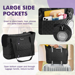 Pawaboo carrier front and back pockets for travel essentials.