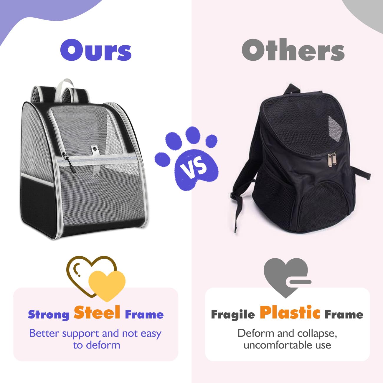 Pawaboo cat carrier backpack inside comfort with soft cushions for restful rides.