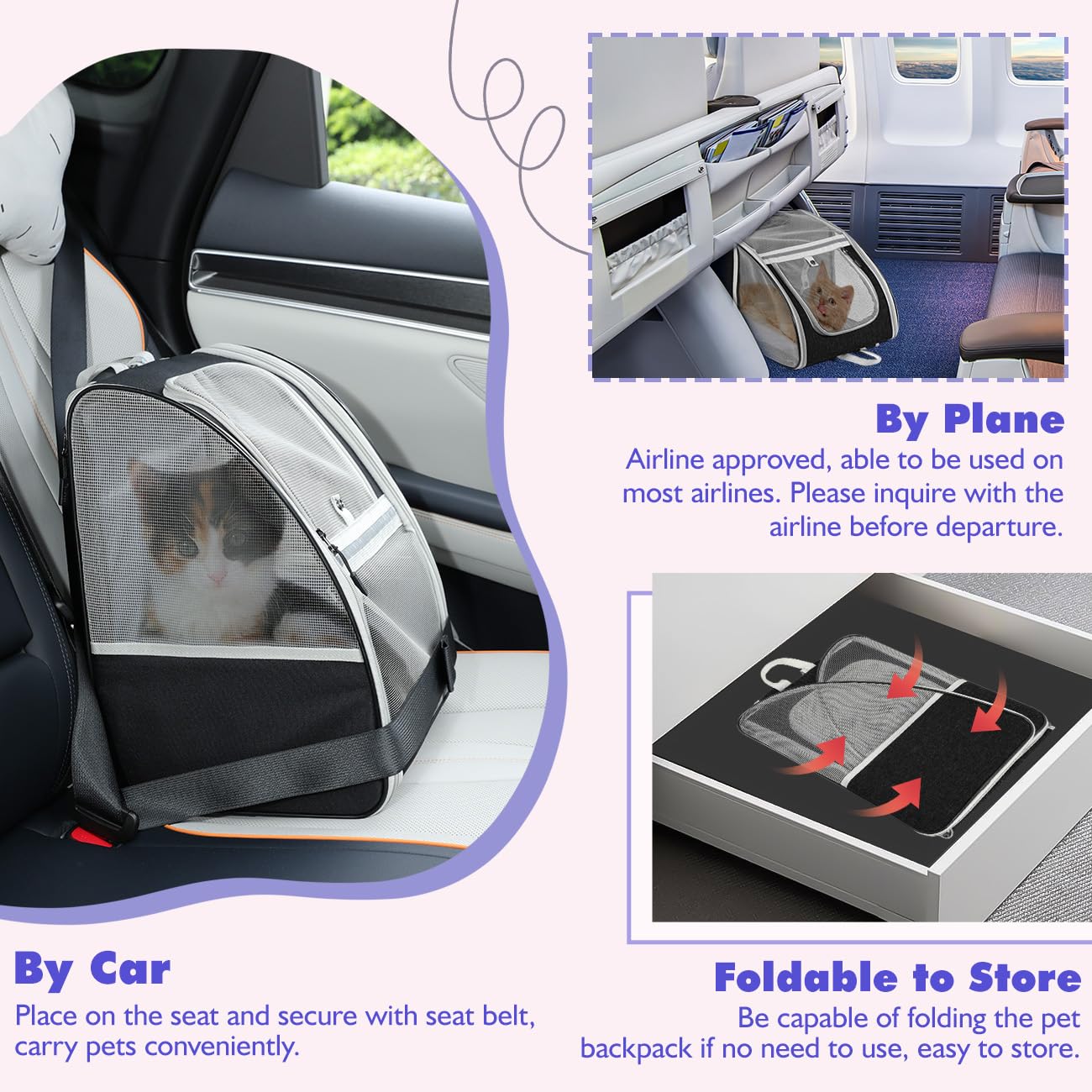 Pawaboo cat carrier backpack safety strap ensures pets stay secure during travel.