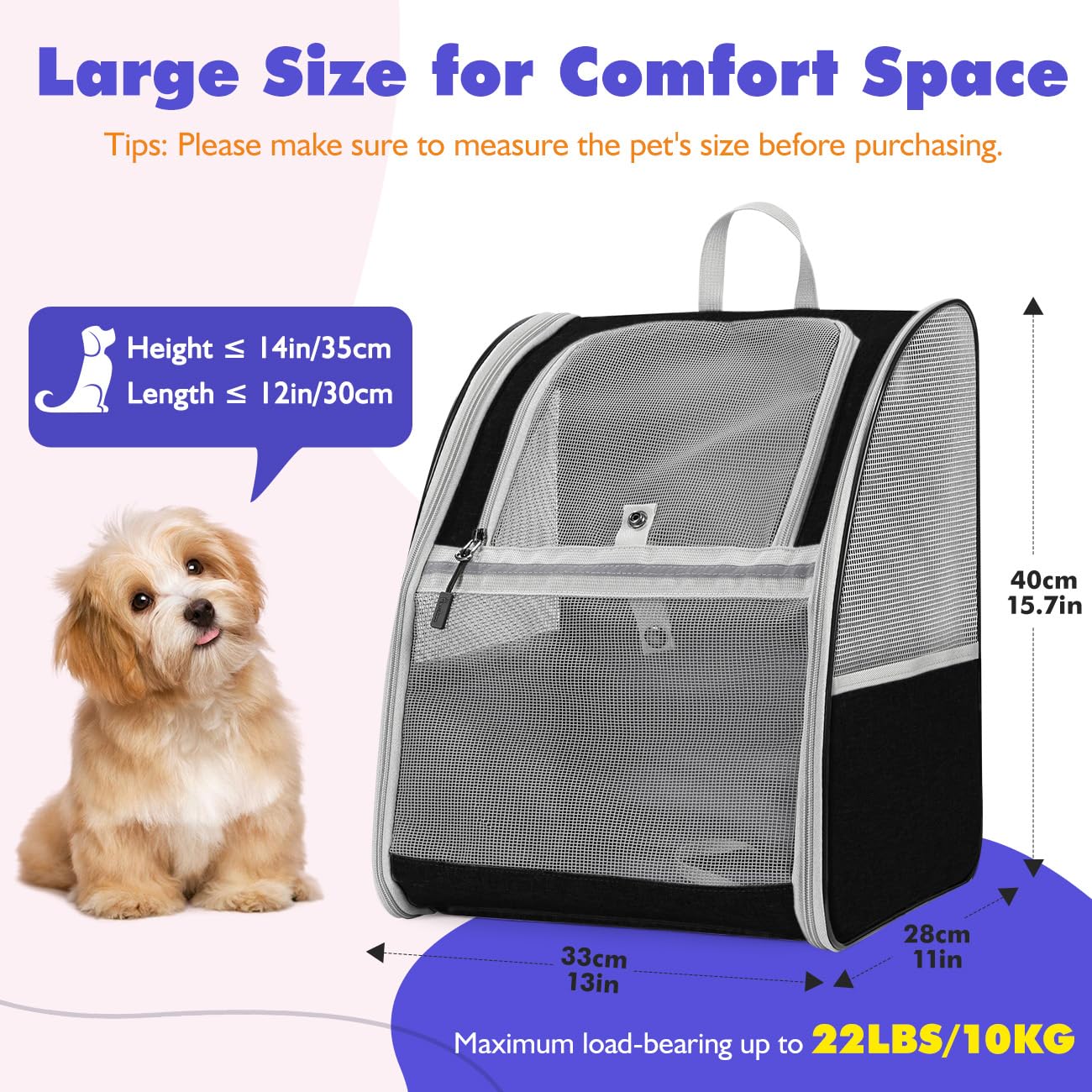 Pawaboo cat carrier backpack side view showing ventilation and secure fit.
