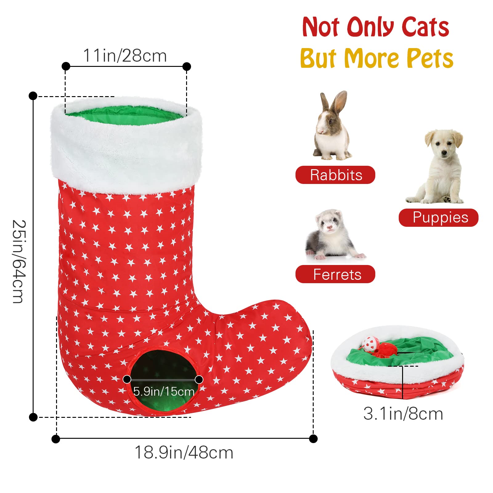 Pawaboo cat tunnel foldable design enables easy storage and travel