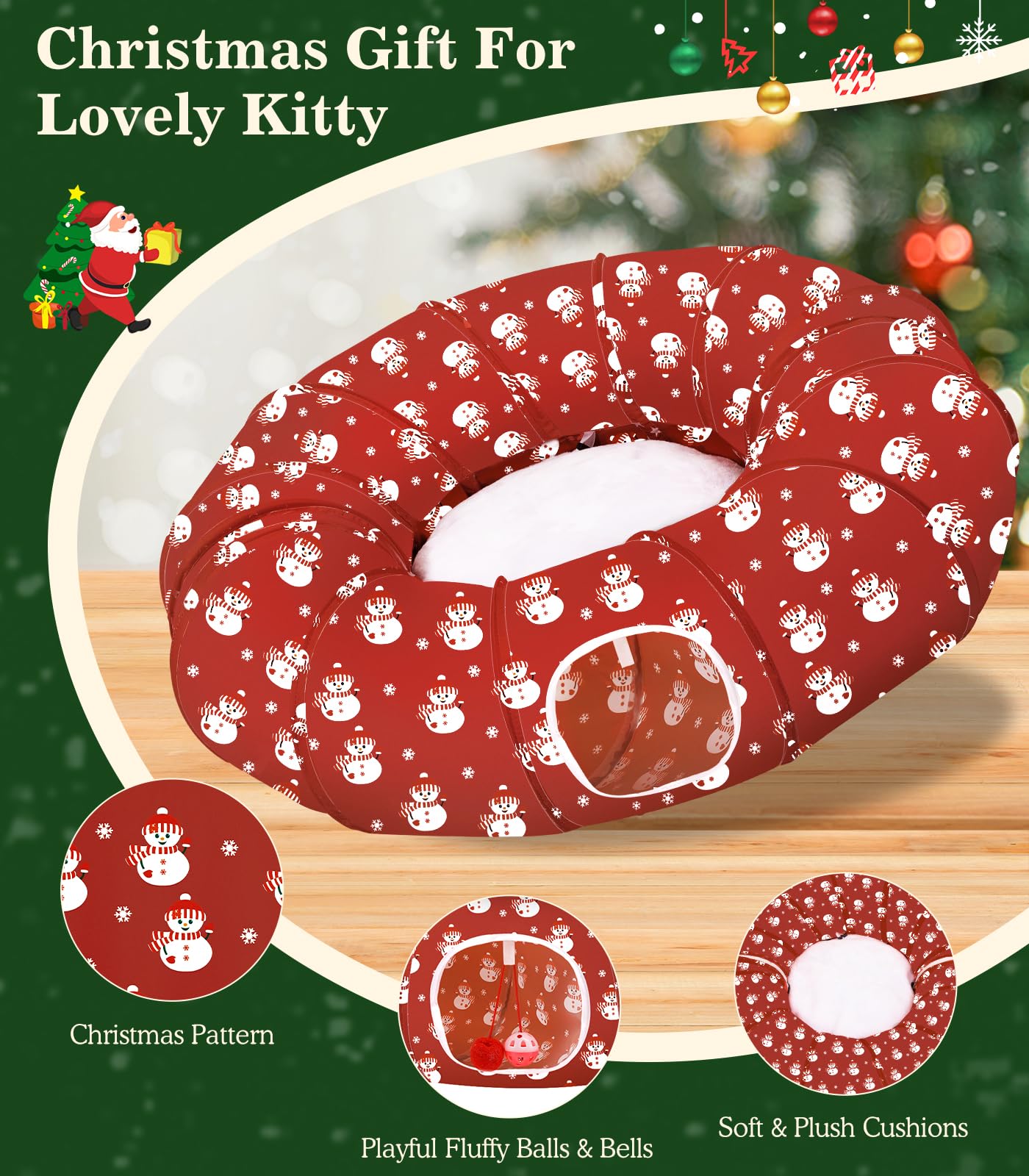 Pawaboo Christmas ball and bell accessories boost engagement during nap-time or play.