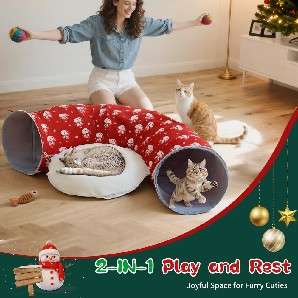 Pawaboo Christmas Cat Tunnel Bed makes a delightful gift.