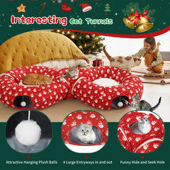 Pawaboo plush balls inside tunnel promote playful swatting.