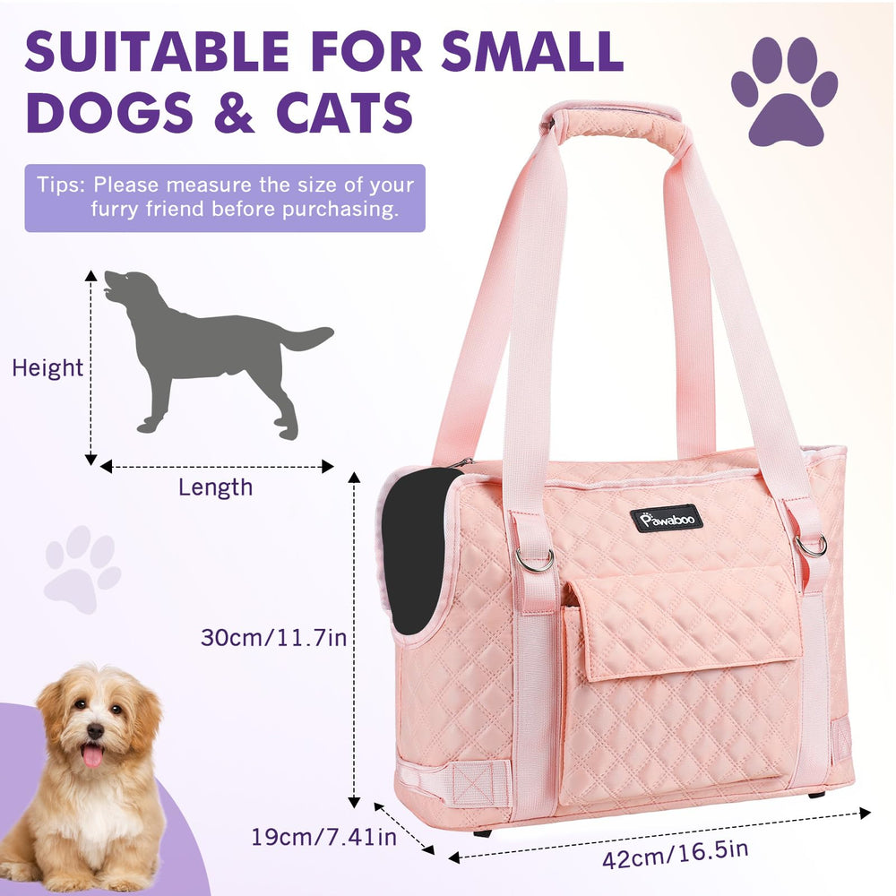 Pawaboo dog purse carrier interior view with space to lie down.
