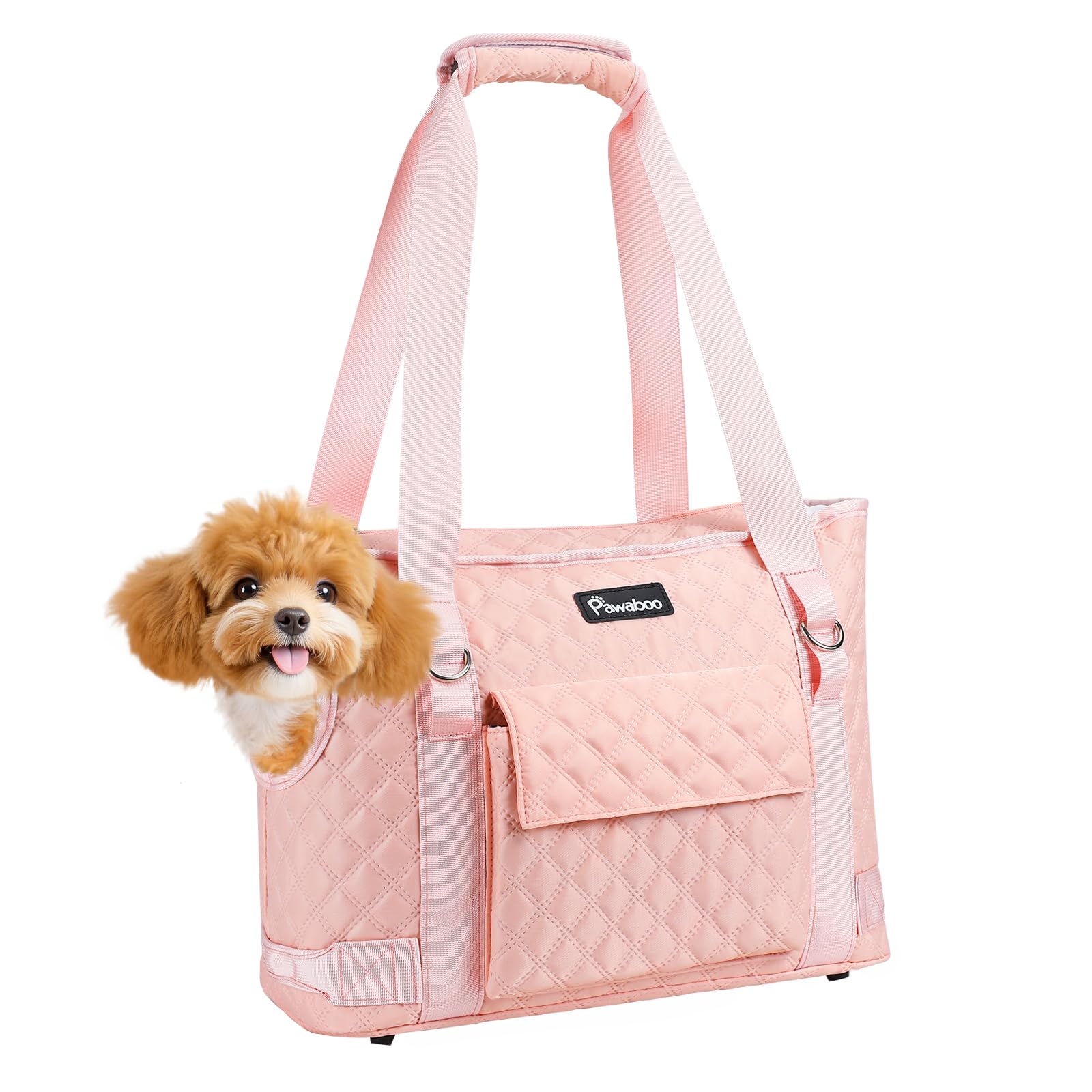 Pawaboo dog purse carrier side opening for pet to peek and enjoy scenery.