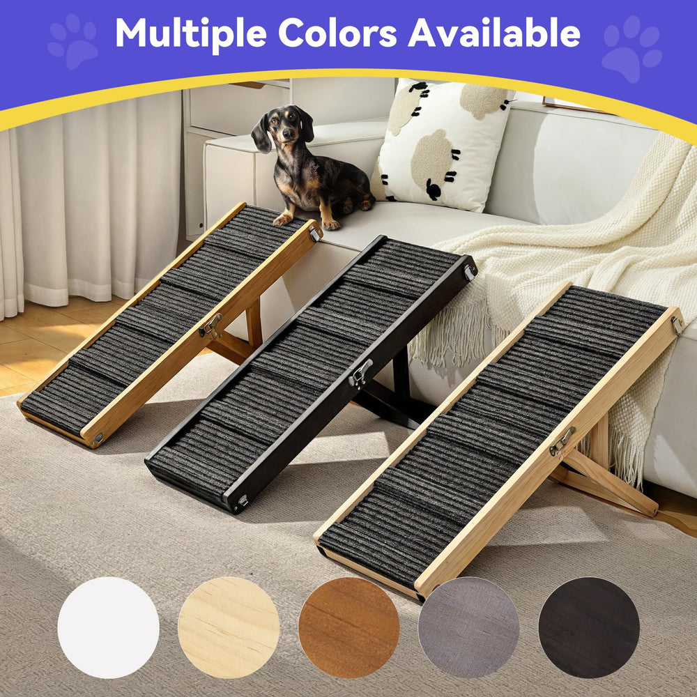 Pawaboo dog ramp at 13in height helps small dogs reach sofas.