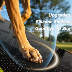 Pawaboo dog ramp aluminum frame delivers sturdy, lightweight construction.