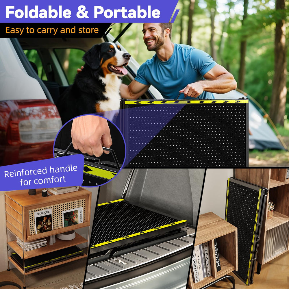 Pawaboo dog ramp anti-slip angles boost stair stability during use.