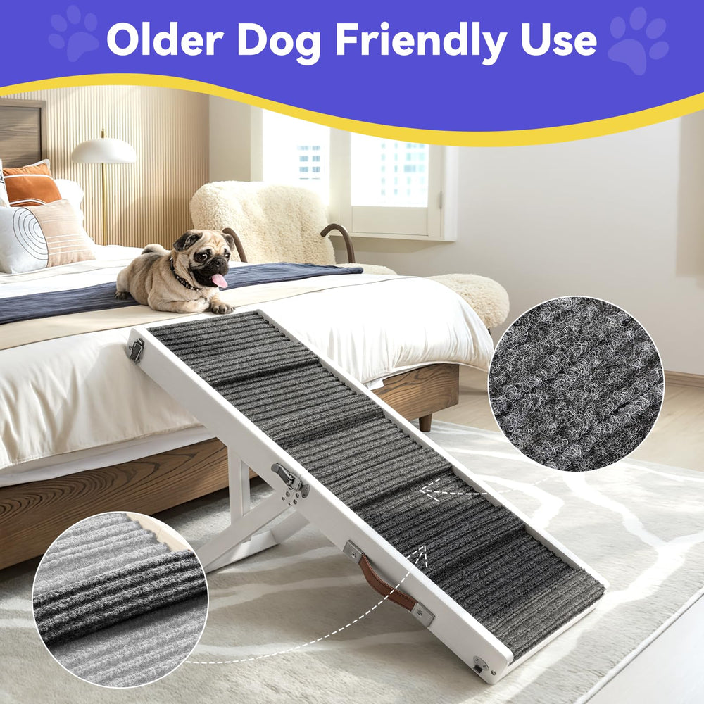 Pawaboo dog ramp height adjustment four settings for sofa compatibility