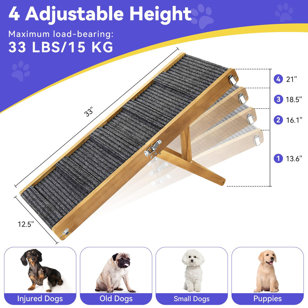 Pawaboo dog ramp featuring non-slip traction for secure footing