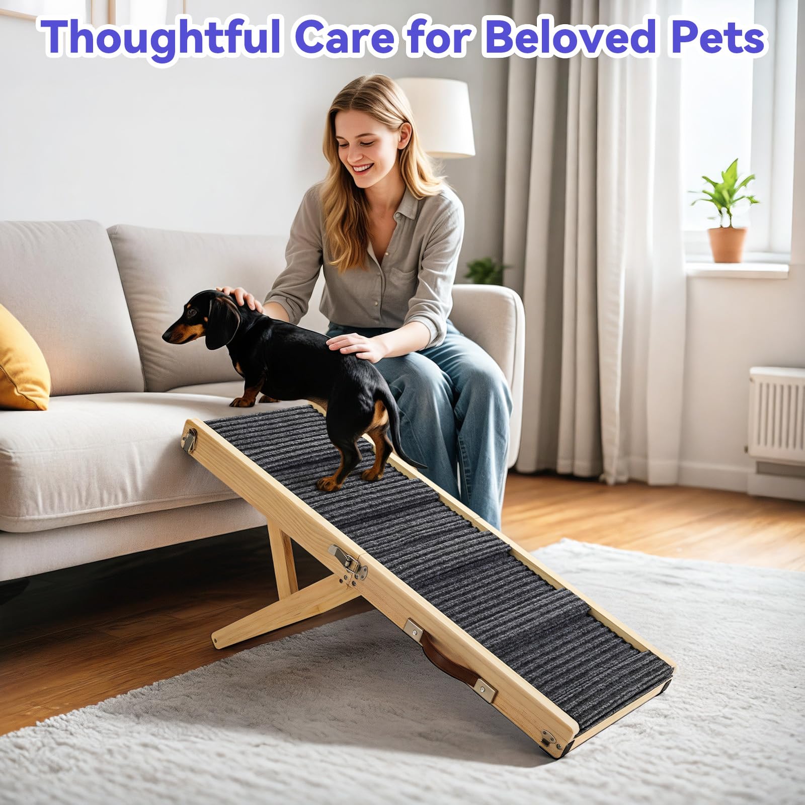 Pawaboo dog ramp portable for car trips and travel.