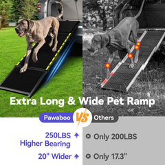 Pawaboo dog ramp wide surface enables confident steps for larger dogs.