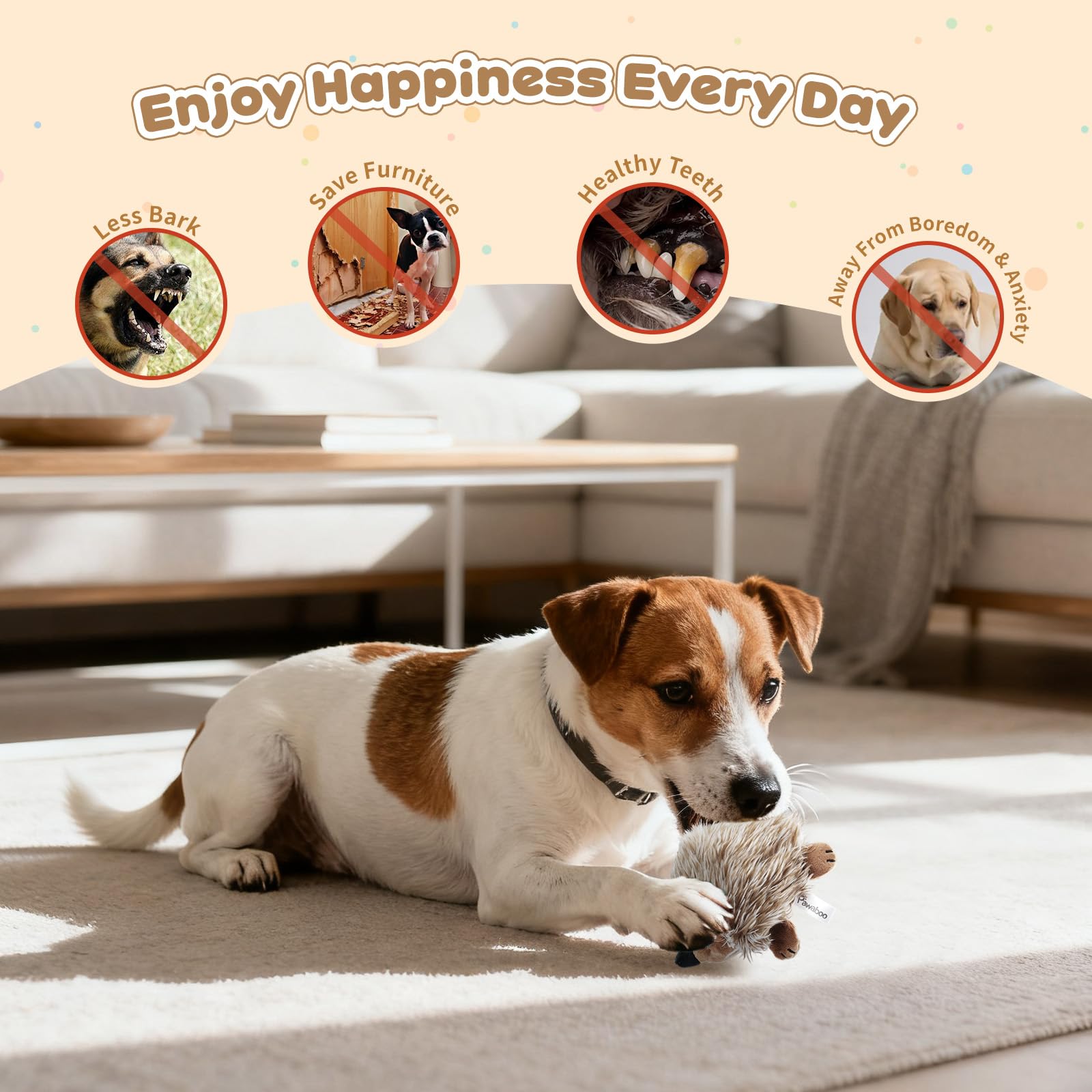 Pawaboo erizo realista para perro 2pack: forma natural para morder y explorar.