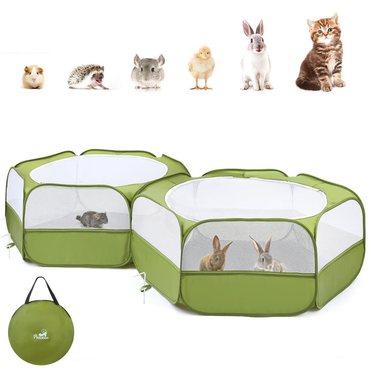 Pawaboo Extra Large Playpen side view shows roomy, safe play space
